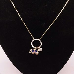 925 Gold-Plated Elephant Charm Necklace